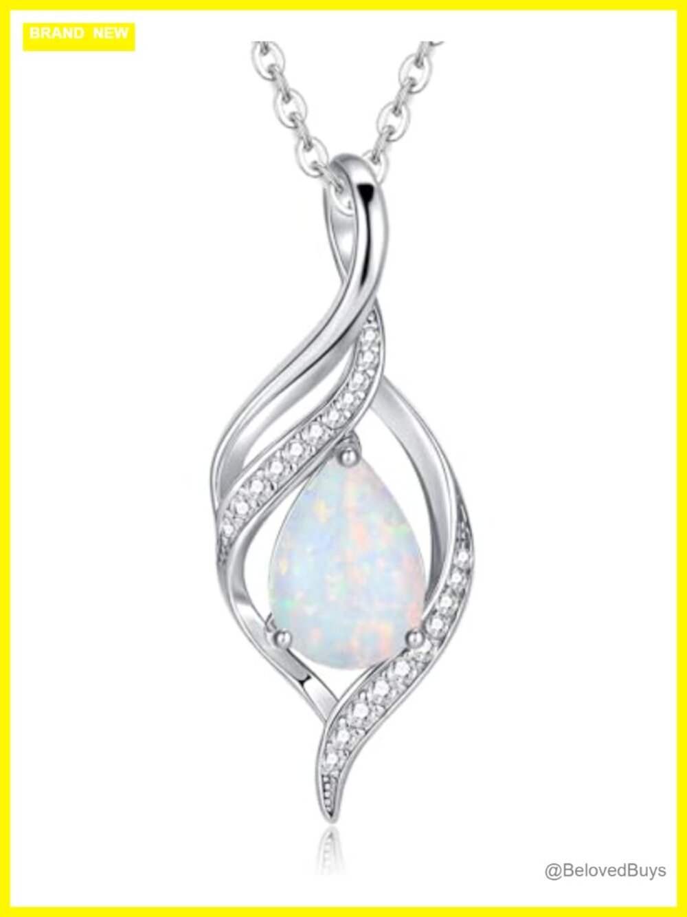 925 Sterling Silver Teardrop Birthstone Infinity Pendant Necklace